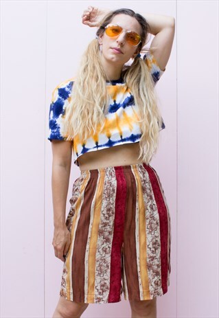 VINTAGE BOHEMIAN PRINT HIGH WAISTED SHORTS