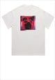 Body print t-shirt raver tee grunge hip-hop top in white
