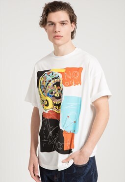 Rainbow Expressionist Printed Oversized Festival T-shirt