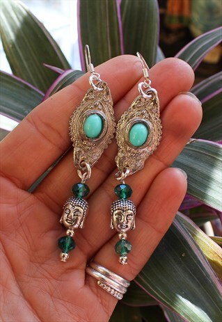 HANDMADE SILVER BUDDHA EARRINGS