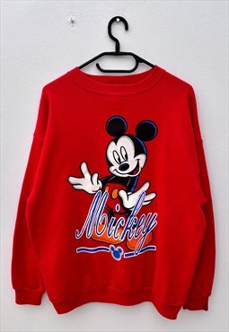 Vintage 90s Disney Mickey Mouse red sweatshirt large 