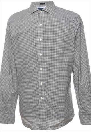 VINTAGE TOMMY HILFIGER BLACK GINGHAM SHIRT - L