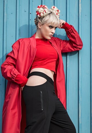 BLACK CUT SWEATPANTS