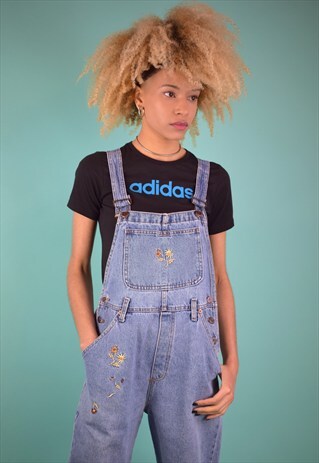 VINTAGE 90'S EMBROIDERED DUNGAREES