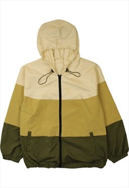 Vintage 90's Active Windbreaker Hooded Full Zip Up Beige