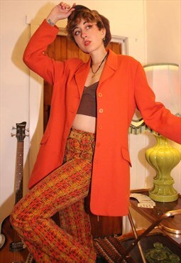 Vintage 90s Orange Blazer Jacket