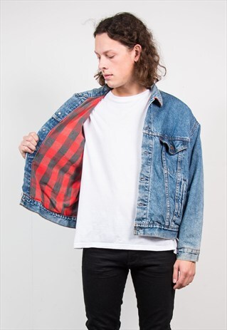 VINTAGE 90'S LEVI'S BLUE LINED DENIM JACKET