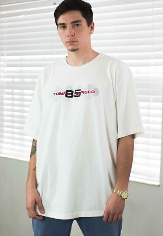 VINTAGE TOMMY HILFIGER T-SHIRT LOGO 90S XXL 10.6