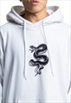 CUSTOM SNAKE PRINT WHITE HOODIE 