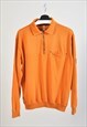 Vintage 90s polo sweatshirt in orange