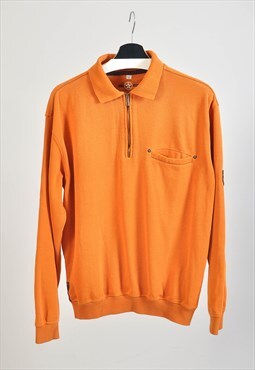 Vintage 90s polo sweatshirt in orange