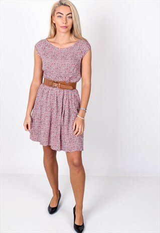VINTAGE FLORAL PATTERNED SKATER DRESS ACD30