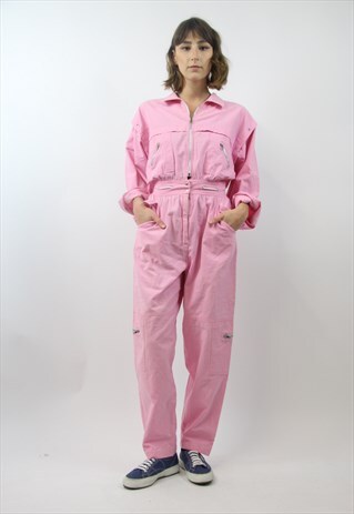 VINTAGE PINK 80S JUMPSUIT