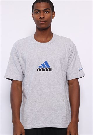 VINTAGE ADIDAS BIG LOGO T-SHIRT GREY