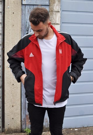 VINTAGE 90'S ADIDAS FOOTBALL WINDBREAKER TRACK JACKET