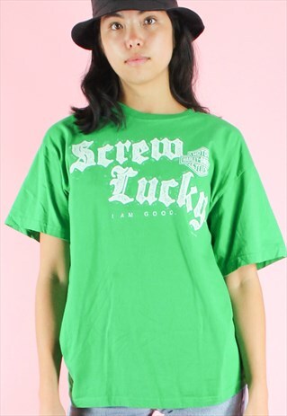 VINTAGE 90S HARLEY DAVIDSON T-SHIRT Y2K NEON LIME GREEN