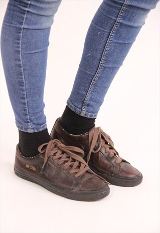 VINTAGE CONVERSE BROWN LEATHER TRAINERS