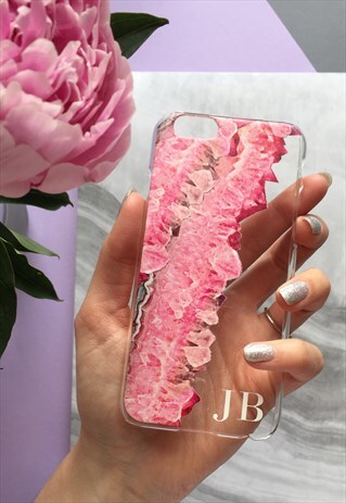 PINK CRYSTAL CLEAR MONOGRAM PHONE CASE