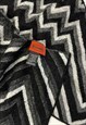  MISSONI VINTAGE SCARF 90S WOOL CHEVRON PRINT BLACK GREY 