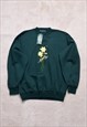 Women's Vintage 90s Deadstock Green Floral Sweater
