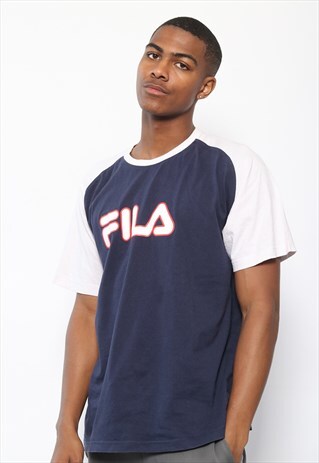 VINTAGE FILA LOGO T-SHIRT BLUE