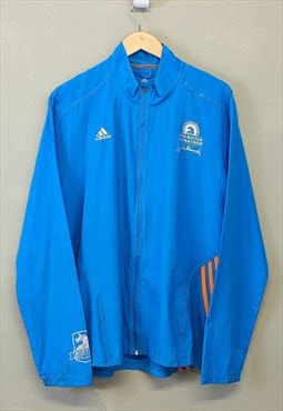 Vintage Adidas Windbreaker Jacket Blue Zip Up With Logo