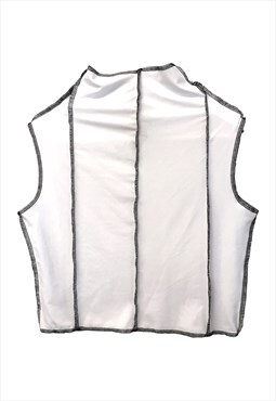 Upcycled silk touch tank top - White & Black