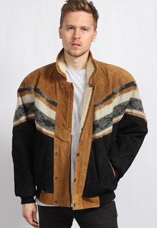 VINTAGE AZTEC FLEECE LINED FESTIVAL JACKET