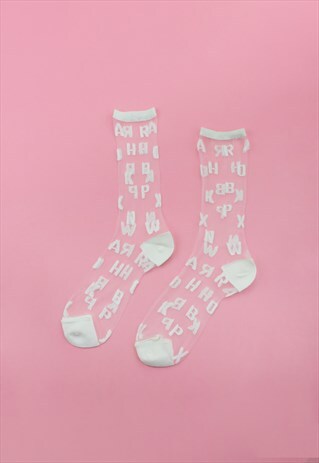SHEER ALPHABET SOCKS