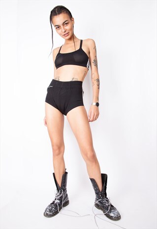 VINTAGE 90S BLACK HOT PANTS ID:6260