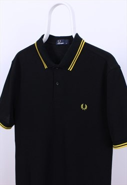 Vintage Fred Perry Black & Yellow Short Sleeve Polo