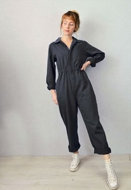French Workwear Boilersuit Overalls Coveralls Black