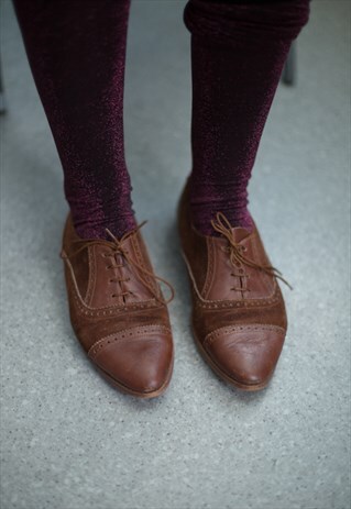 VINTAGE 80'S BROWN LEATHER/SUEDE SHOES