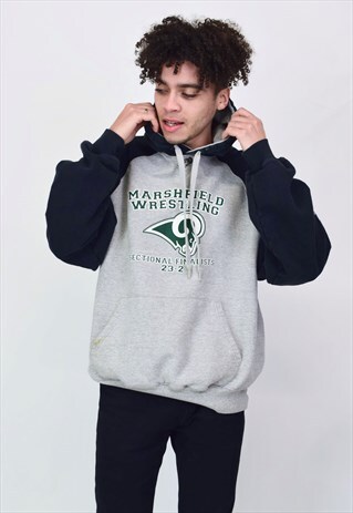VINTAGE 90'S CHAMPION BLACK & GREY WRESTLING HOODIE