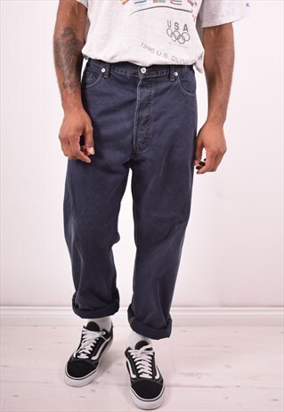LEVI'S 452 MENS VINTAGE JEANS W38 L34 NAVY BLUE 90S