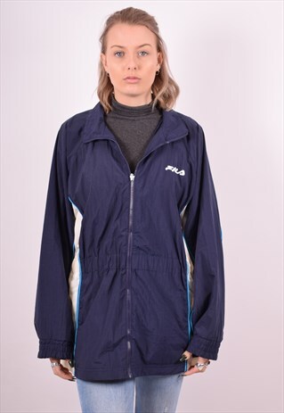 FILA WOMENS VINTAGE JACKET XL BLUE 90S