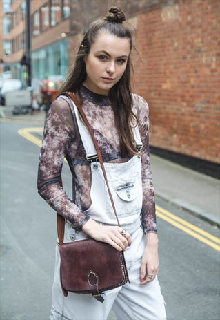 HAND STITCHED COCO LEATHER SATCHEL BAG