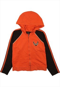 Vintage 90's Harley Davidson Hoodie Full Zip Up Orange Large