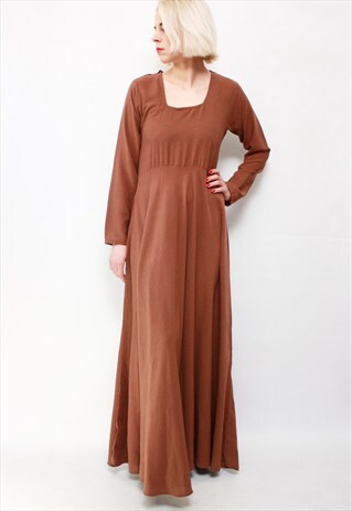 VINTAGE 90' BEAUTIFUL AMAZING LONG BRICK-RED DRESS
