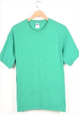 GILDAN GREEN PRINTED T-SHIRT - L