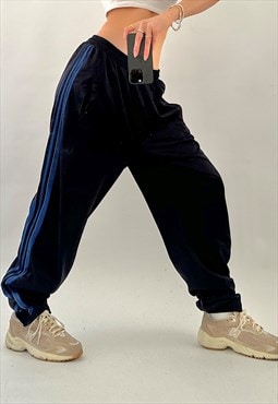 Unisex Vintage 00s Navy Blue Loose Baggy Joggers Track Pants