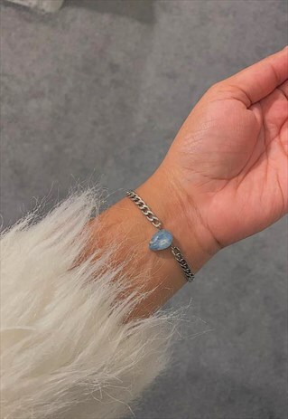 HENDRIX DROP. BLUE TEARDROP CRYSTAL BRACELET
