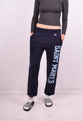 CHAMPION WOMENS VINTAGE TRACKSUIT TROUSERS W26 L25 BLUE 90'S