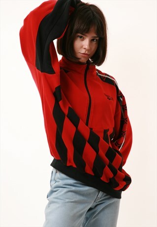 VINTAGE VTG RARE REEBOK 1/4 ZIP QUARTER SWEATSHIRT 12805