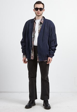 VINTAGE NAVY ROSNER BOMBER JACKET
