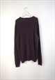 VINTAGE CALVIN KLEIN JUMPER V NECK IN BROWN XL