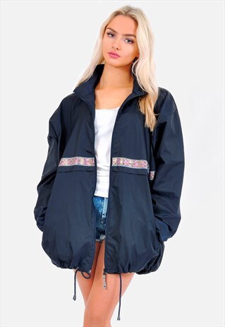 OVERSIZED FESTIVAL WINDBREAKER JACKET W/EMBROIDRED DETAIL