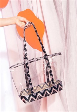 Vintage clear plastic bag 90s see-through PVC handbag