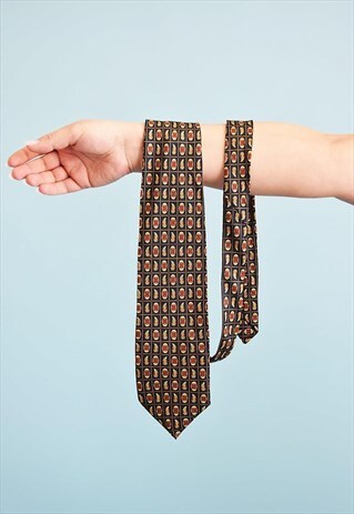 VINTAGE 80'S RETRO EASTERN INSPIRED PATTERN PRINT TIE