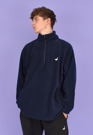 G&G UNISEX NAVY 1/4 ZIP GOOSE FLEECE
